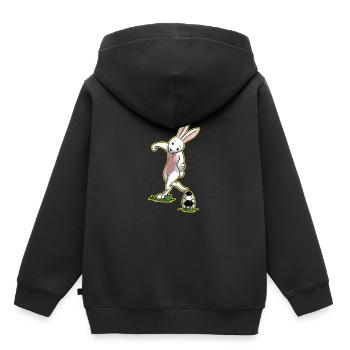 Ich liebe Fussball Ostern Osterhase Geschenk - Kinder Premium Organic Hoodie - Schwarz - Hinten - AI Model Kid Male (0cm)