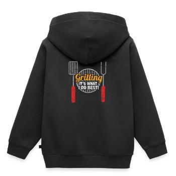 Barbecues - Je peux le faire mieux - Sweat Premium à capuche enfant bio - noir - Dos - AI Model Kid Male (0cm)