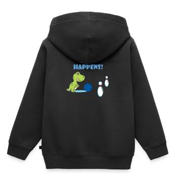Split Happens Dino Trex T-Rex Bowling T-Shirt - Kids Premium Organic Hoodie - black - Back - AI Model Kid Male (0cm)