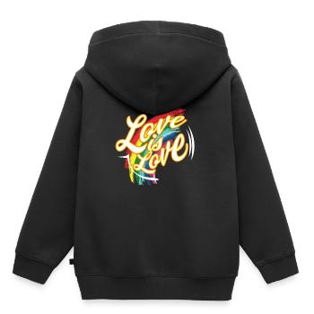 CSD T-Shirt love is love - Kids Premium Organic Hoodie - black - Back - AI Model Kid Male (0cm)