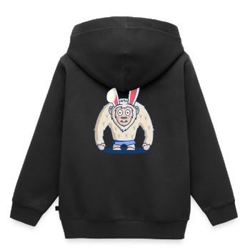 BigFoot Sasquatch De Pâques Lapin cadeau T-shirt - Sweat Premium à capuche enfant bio - noir - Dos - AI Model Kid Male (0cm)