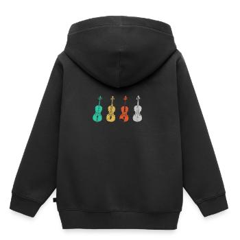 Vintage violon violon - cadeau de musique - Sweat Premium à capuche enfant bio - noir - Dos - AI Model Kid Male (0cm)