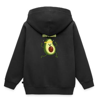 Avocado - Avo-Cardio - Vegan - Gesundes Essen - Kinder Premium Organic Hoodie - Schwarz - Hinten - AI Model Kid Male (0cm)