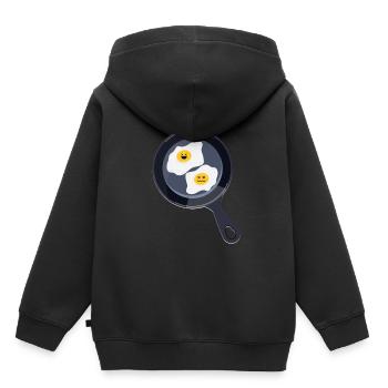 Œufs au plat - Sweat Premium à capuche enfant bio - noir - Dos - AI Model Kid Male (0cm)