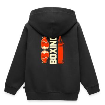 Boxe - Sweat Premium à capuche enfant bio - noir - Dos - AI Model Kid Male (0cm)
