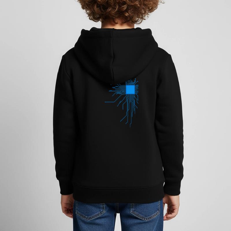 carte bleu ordinateur pc admin core cpu code nerd Sweat Premium à capuche enfant bio