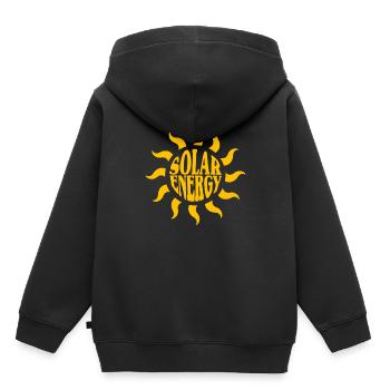 Énergie solaire - Sweat Premium à capuche enfant bio - noir - Dos - AI Model Kid Male (0cm)