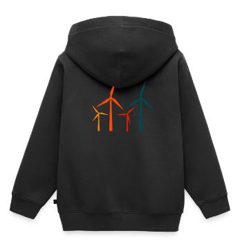 Énergie éolienne - Sweat Premium à capuche enfant bio - noir - Dos - AI Model Kid Male (0cm)