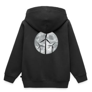 Wind turbine - Kids Premium Organic Hoodie - black - Back - AI Model Kid Male (0cm)