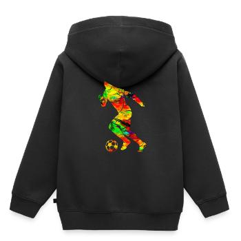 Fussballspieler - Kinder Premium Organic Hoodie - Schwarz - Hinten - AI Model Kid Male (0cm)