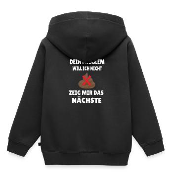 Dein Problem will ich nicht - Kinder Premium Organic Hoodie - Schwarz - Hinten - AI Model Kid Male (0cm)