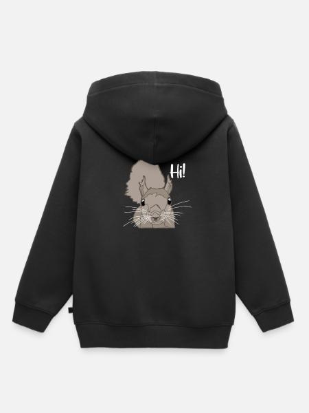 Grauhörnchen Squirrel Fuchshörnchen Eichhörnchen - Kinder Premium Organic Hoodie - Schwarz