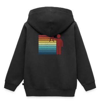 Retro Toad Tadpole Tree Frog Frog Catcher - Kids Premium Organic Hoodie - black - Back - AI Model Kid Male (0cm)