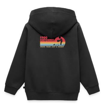 Frog Catching more than a Hobby Tadpole Frog - Kids Premium Organic Hoodie - black - Back - AI Model Kid Male (0cm)