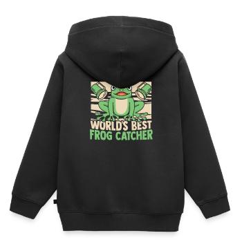 World's Best Frog Catcher Toad Tadpole Frog - Kids Premium Organic Hoodie - black - Back - AI Model Kid Male (0cm)