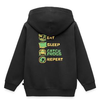 Eat Sleep Catch Frogs Repeat Toad Tadpole - Kids Premium Organic Hoodie - black - Back - AI Model Kid Male (0cm)