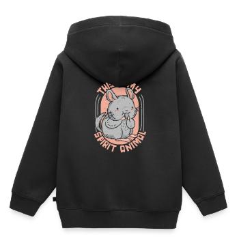 C’est mon animal à queue courte longue queue - Sweat Premium à capuche enfant bio - noir - Dos - AI Model Kid Male (0cm)