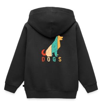 Retro Vierbeiner Wauwau Rüde Hundebesitzer Hund - Kinder Premium Organic Hoodie - Schwarz - Hinten - AI Model Kid Male (0cm)