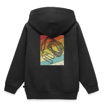 Vitesse de saut rétro saut saut professionnel - Sweat Premium à capuche enfant bio - noir - Dos - AI Model Kid Male (0cm)
