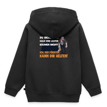 Waldfacharbeiter Förster - Kinder Premium Organic Hoodie - Schwarz - Hinten - AI Model Kid Male (0cm)