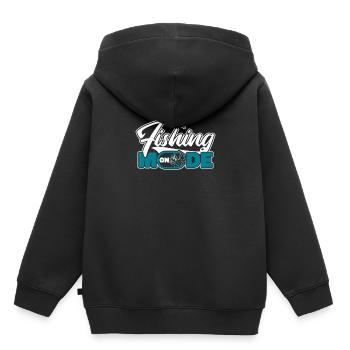 Mode de pêche sur les pêcheurs en haute mer Pêcheurs à la mouche - Sweat Premium à capuche enfant bio - noir - Dos - AI Model Kid Male (0cm)