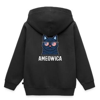Ameowica Kätzchen Hauskatze Miezekatze - Kinder Premium Organic Hoodie - Schwarz - Hinten - AI Model Kid Male (0cm)