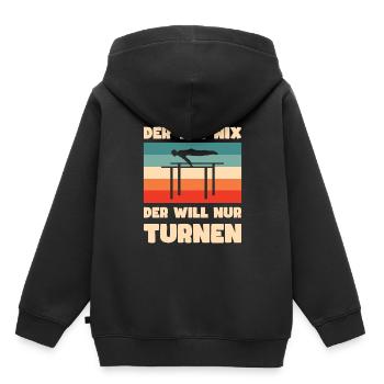 Kunstturnen Barren Turnen - Kinder Premium Organic Hoodie - Schwarz - Hinten - AI Model Kid Male (0cm)