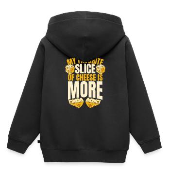 Meine Lieblingskäsescheibe ist eher Maker Queso - Kinder Premium Organic Hoodie - Schwarz - Hinten - AI Model Kid Male (0cm)