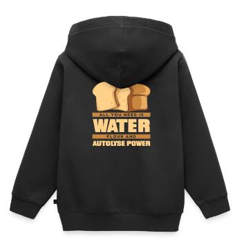 Wasser Mehl Und Autolyse Power Brot Teig Liebhaber - Kinder Premium Organic Hoodie - Schwarz - Hinten - AI Model Kid Male (0cm)