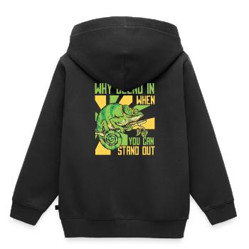 Warum sich einfügen, wenn Sie sich von Panther abheben können - Kinder Premium Organic Hoodie - Schwarz - Hinten - AI Model Kid Male (0cm)