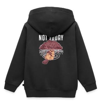 Pas aujourd’hui Ricin eurasien d’Amérique du Nord - Sweat Premium à capuche enfant bio - noir - Dos - AI Model Kid Male (0cm)