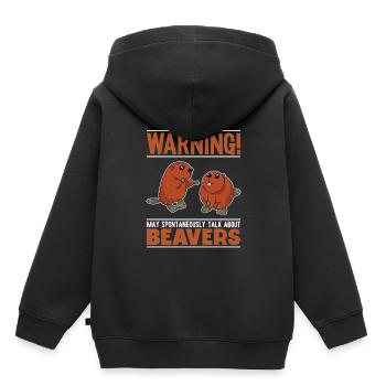 Kann spontan über Beavers North sprechen - Kinder Premium Organic Hoodie - Schwarz - Hinten - AI Model Kid Male (0cm)
