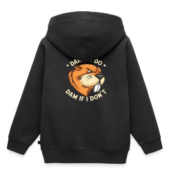 Damm, wenn ich Damm mache, wenn ich es nicht tue Castor canadensis - Kinder Premium Organic Hoodie - Schwarz - Hinten - AI Model Kid Male (0cm)