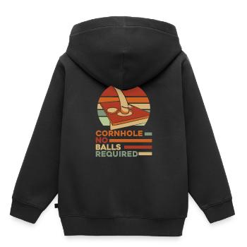Aucune balle requise Plateaux de jeu Pouf - Sweat Premium à capuche enfant bio - noir - Dos - AI Model Kid Male (0cm)