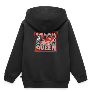 Cornhole Queen Plateau de jeu Pouf Professionnel - Sweat Premium à capuche enfant bio - noir - Dos - AI Model Kid Male (0cm)