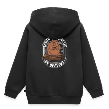 Leicht von Bibern abgelenkt Nordamerika - Kinder Premium Organic Hoodie - Schwarz - Hinten - AI Model Kid Male (0cm)
