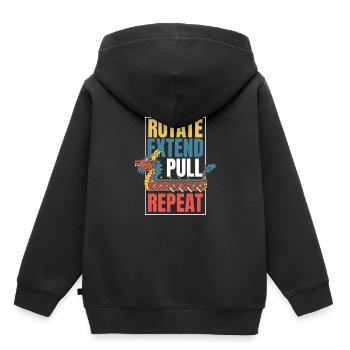 Drehen Verlängern Ziehen Wiederholen Paddler Drummer Team - Kinder Premium Organic Hoodie - Schwarz - Hinten - AI Model Kid Male (0cm)