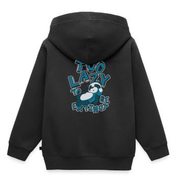 Zu faul, um ausgestorben zu sein Panda Bär Freund Riese - Kinder Premium Organic Hoodie - Schwarz - Hinten - AI Model Kid Male (0cm)