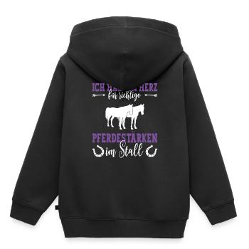 Pferdespruch Shetlandpony - Kinder Premium Organic Hoodie - Schwarz - Hinten - AI Model Kid Male (0cm)