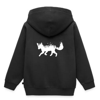Fuchs - Kinder Premium Organic Hoodie - Schwarz - Hinten - AI Model Kid Male (0cm)