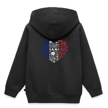 France - Sweat Premium à capuche enfant bio - noir - Dos - AI Model Kid Male (0cm)
