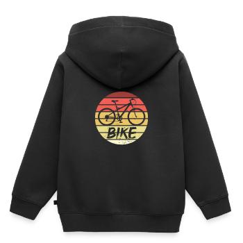 Radfahren - Kinder Premium Organic Hoodie - Schwarz - Hinten - AI Model Kid Male (0cm)