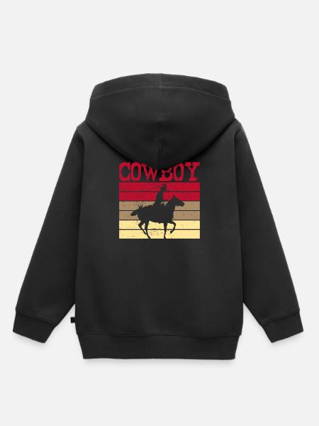 Cowboy - Kinder Premium Organic Hoodie - Schwarz