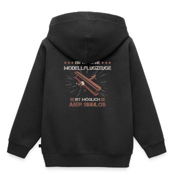 Model flying model airplane model builder gift - Kids Premium Organic Hoodie - black - Back - AI Model Kid Male (0cm)