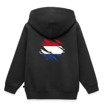 Pays-Bas Pavillon - Sweat Premium à capuche enfant bio - noir - Dos - AI Model Kid Male (0cm)