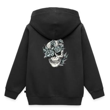 Totenkopf - Kinder Premium Organic Hoodie - Schwarz - Hinten - AI Model Kid Male (0cm)