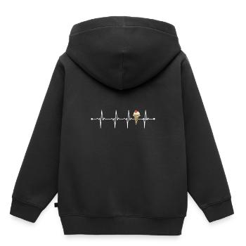 Eis Eiskrem Herzschlag Puls Eiscreme Geschenkidee - Kinder Premium Organic Hoodie - Schwarz - Hinten - AI Model Kid Male (0cm)