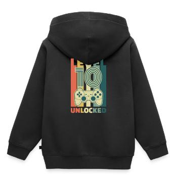 10. Geburtstag Level Unlocked Jahre Zehn Geschenk - Kinder Premium Organic Hoodie - Schwarz - Hinten - AI Model Kid Male (0cm)