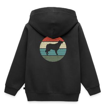 Collie Dog Border Herding Dog Canine Retro Gift - Kids Premium Organic Hoodie - black - Back - AI Model Kid Male (0cm)