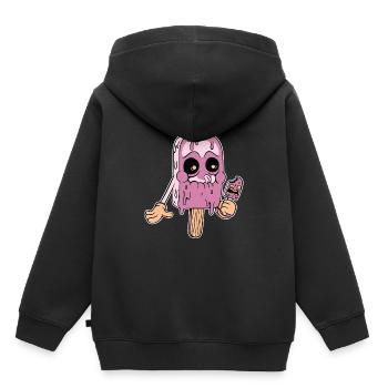 Eiskrem Eis Eiscreme Sommer Spruch Geschenk - Kinder Premium Organic Hoodie - Schwarz - Hinten - AI Model Kid Male (0cm)